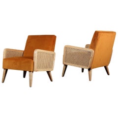 Two Hermes Rattan Armchairs, French Modern Armchair in Vintage Style