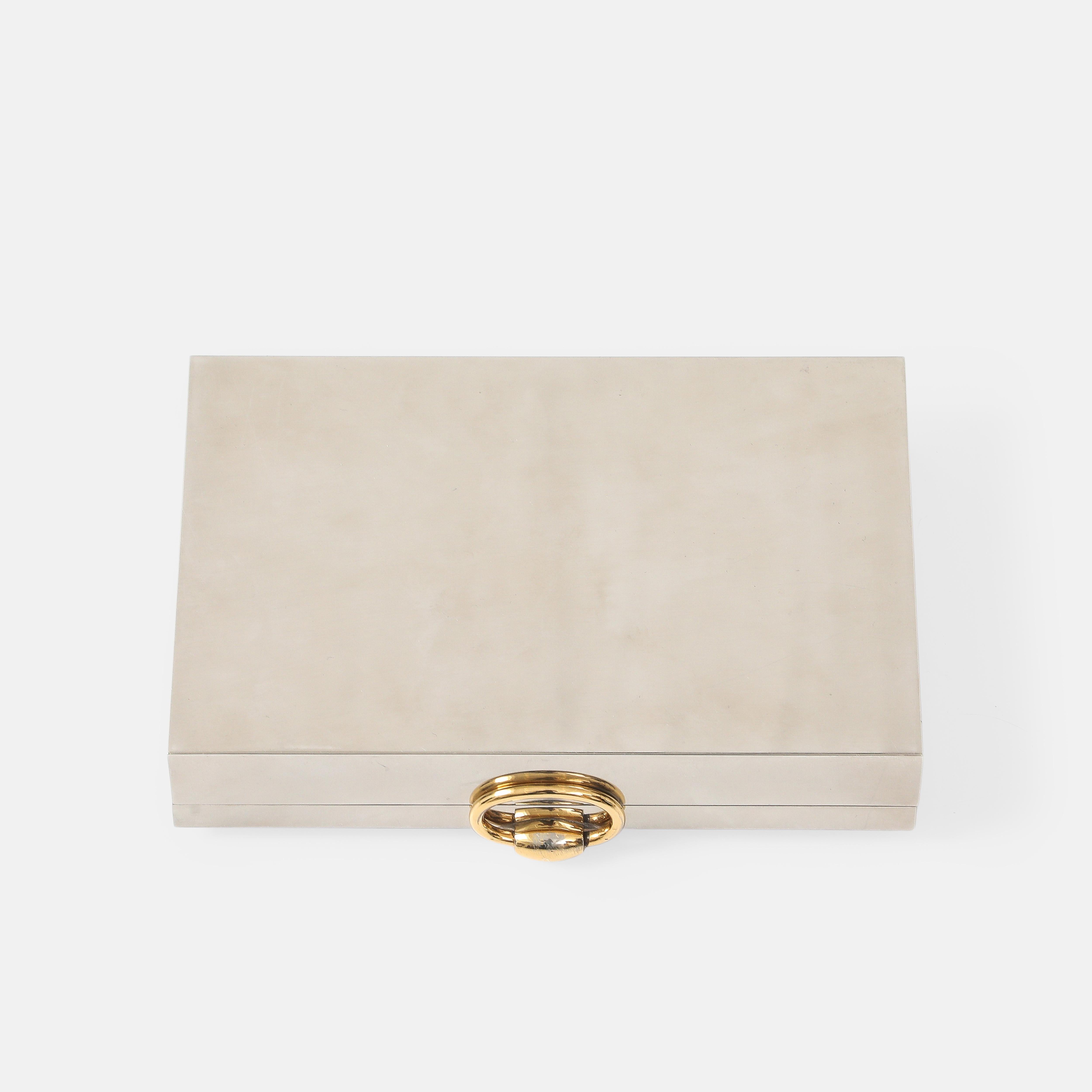 Hermès Ravinet d'Enfert & Cie Rare Silver and Gold-Plated Box, France, 1970s en vente 2