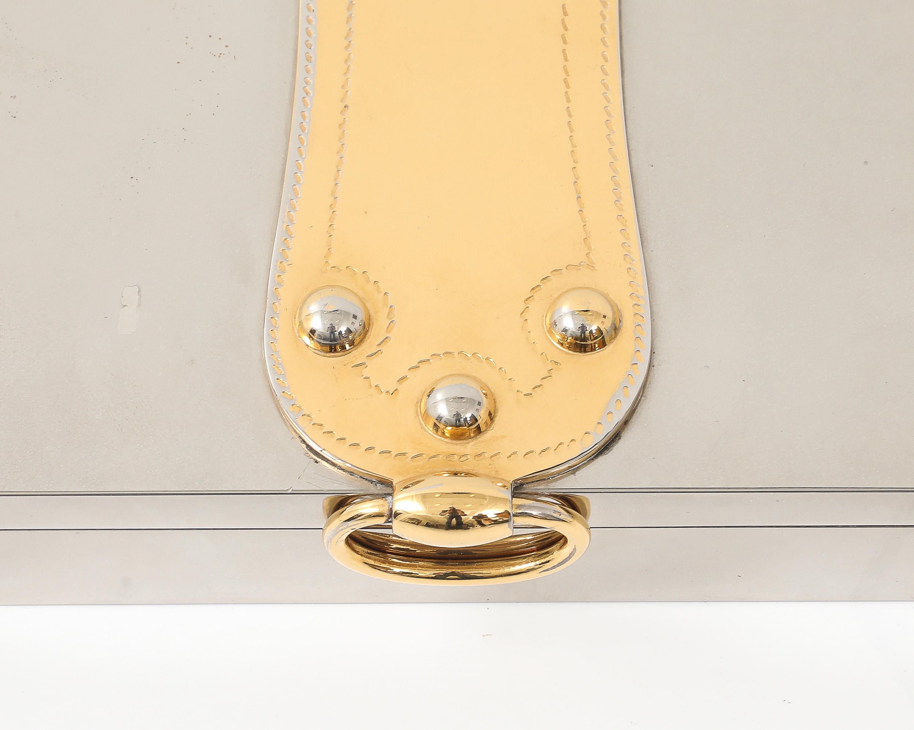 Hermès Ravinet d'Enfert & Cie Rare Silver and Gold-Plated Box, France, 1970s en vente 3