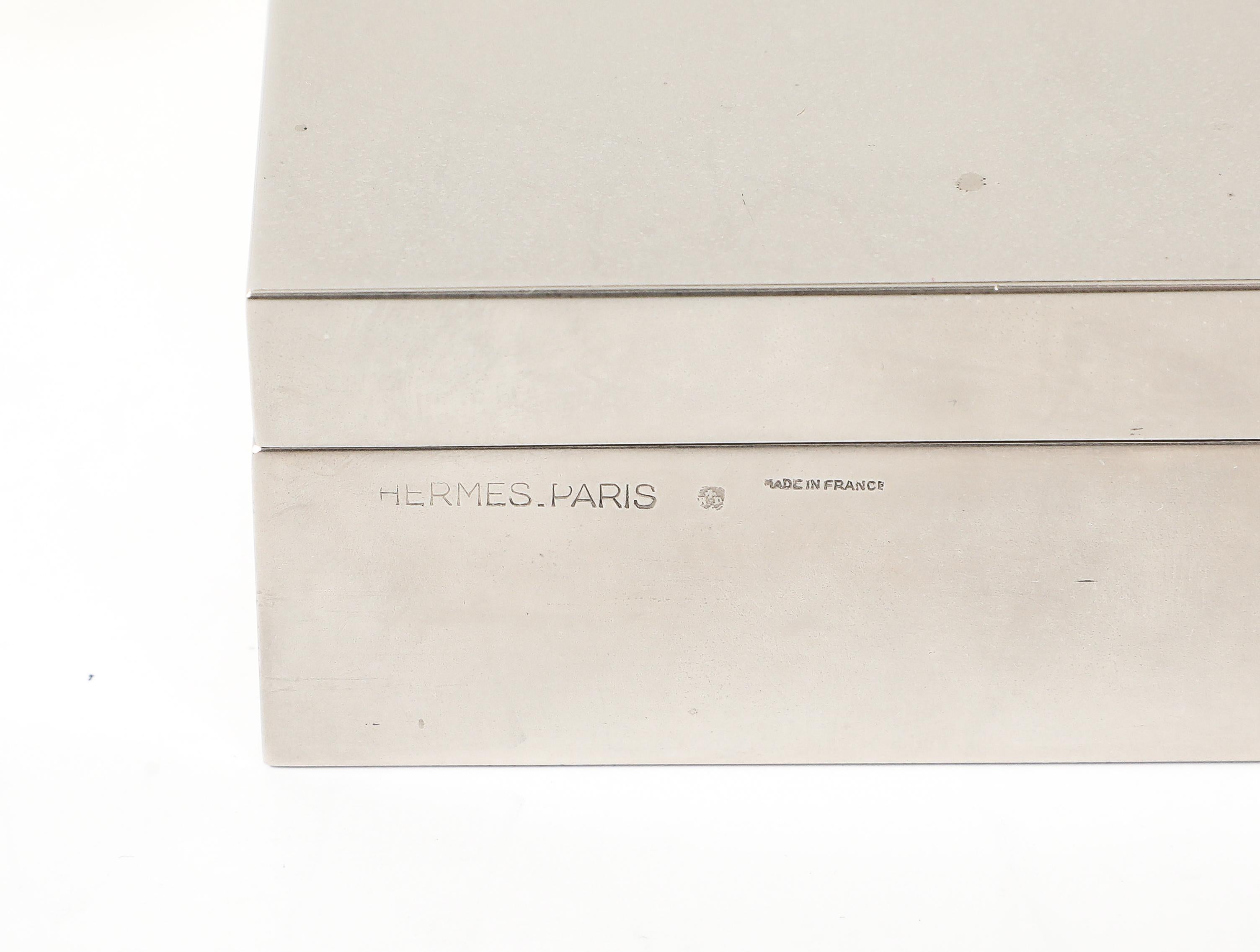 Hermès Ravinet d'Enfert & Cie Rare Silver and Gold-Plated Box, France, 1970s en vente 6