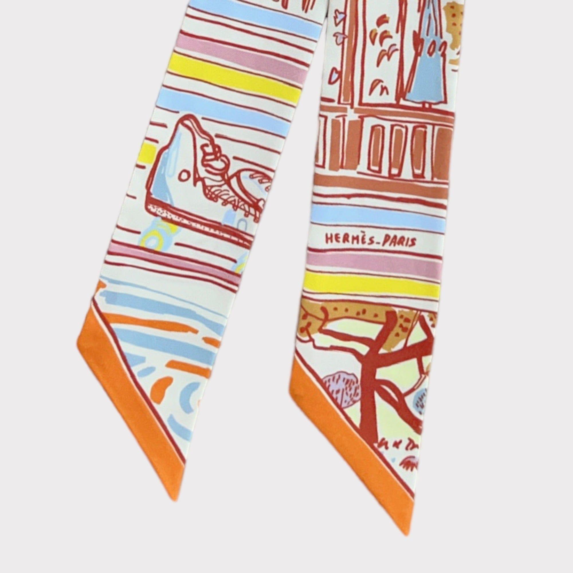 Hermes Rayures d'Ete Twilly In Orange, Corail And Bleu Ciel In New Condition In London, GB