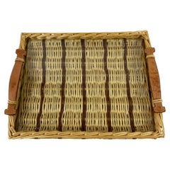 Hermès, Rectangular wicker tray “Oseraie”