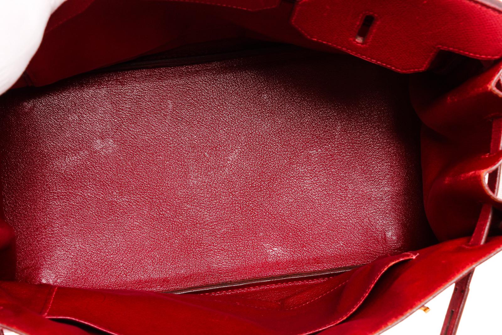 Hermès Red Ardennes Leather Birkin 35cm Bag GHW 1