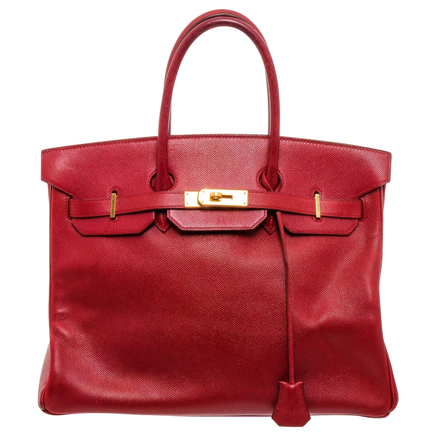 Hermès Red Ardennes Leather Birkin 35cm Bag GHW