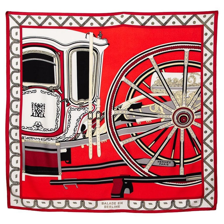 [Hermes] Hermes Twilly Balade En Berline Riding a Berlin Carriage Silk Scarf Blue [Used] [Authenticated and Guaranteed Authentic] 213248