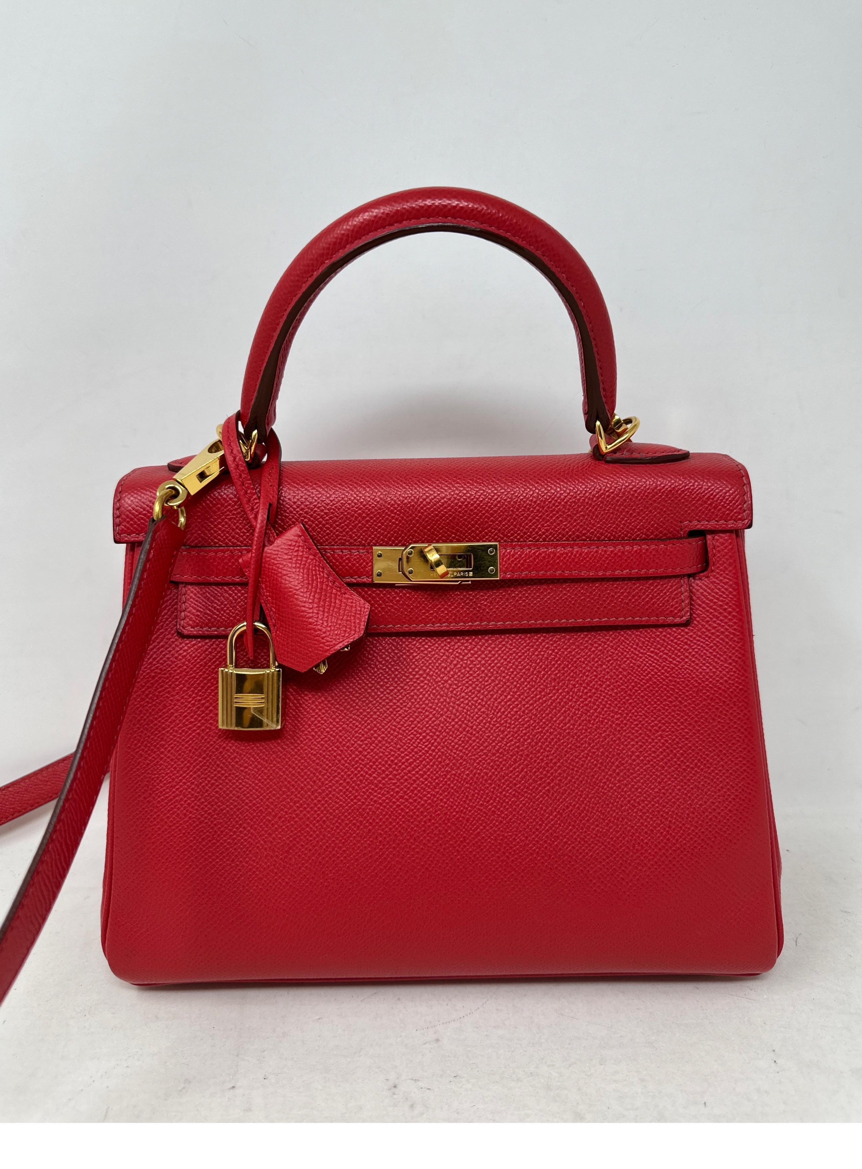 Women's or Men's Hermes Red Birkin 25 Bag