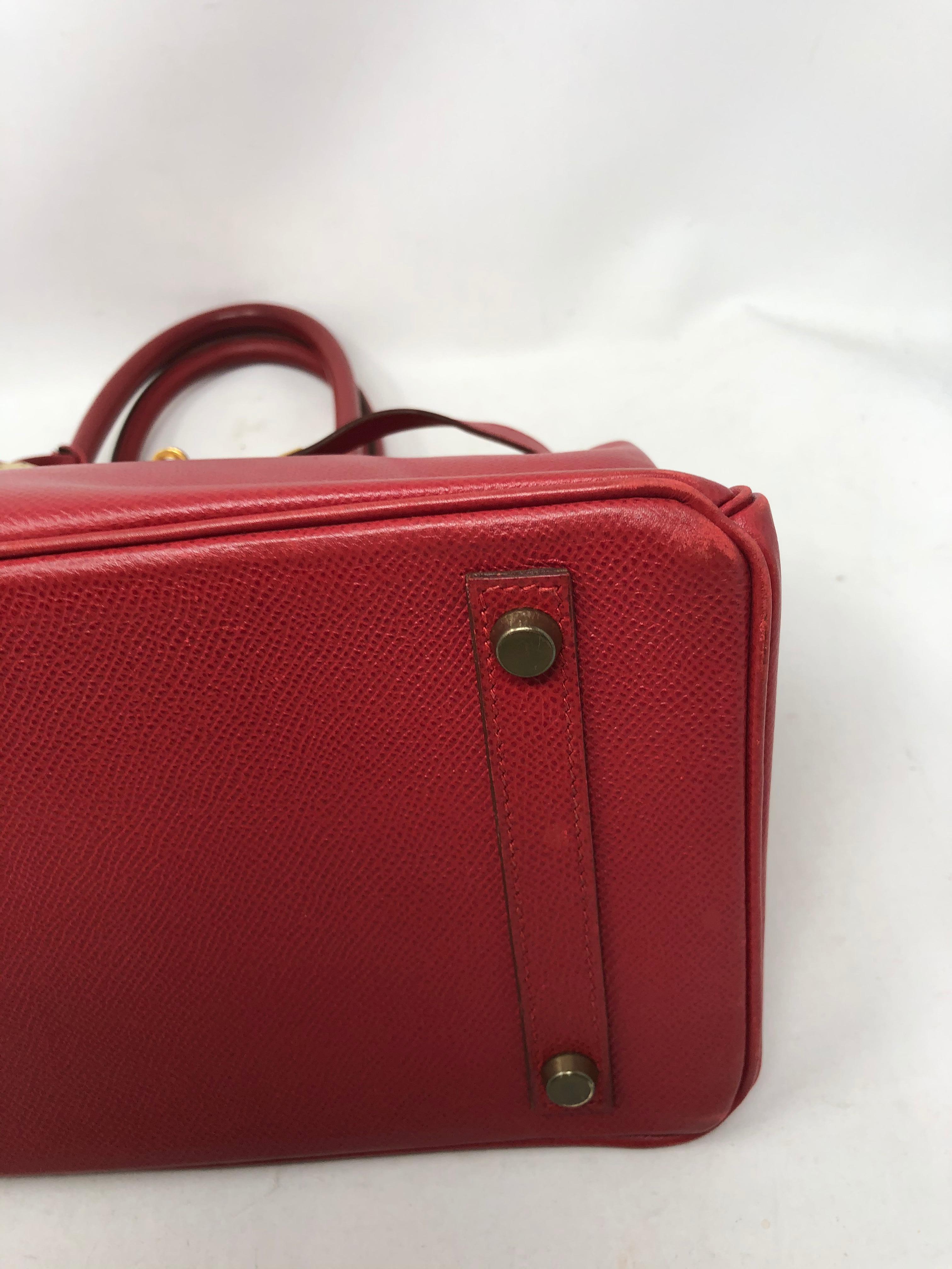 Hermes Red Birkin 30 Gold Hardware 5