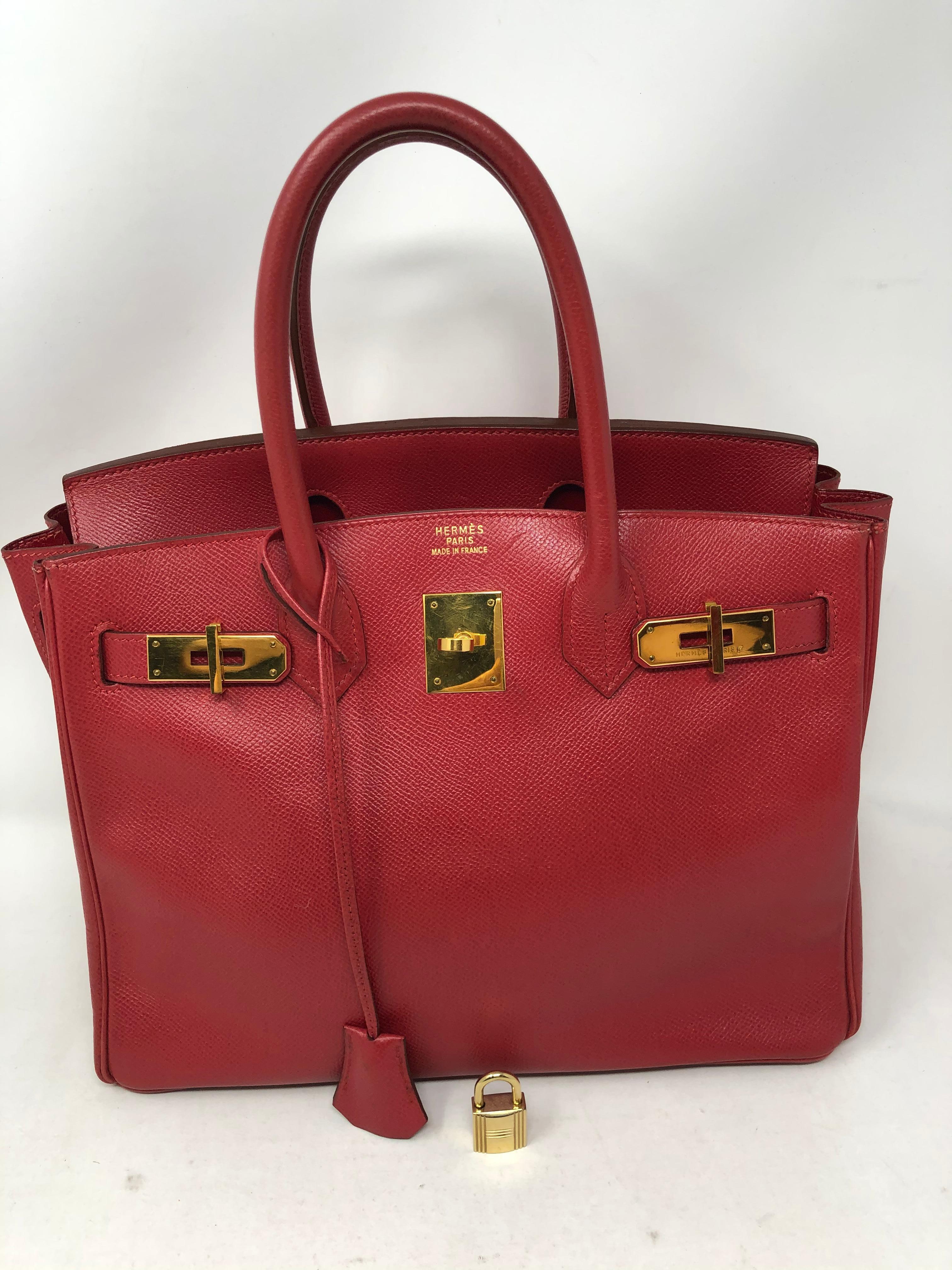 Hermes Red Birkin 30 Gold Hardware 1