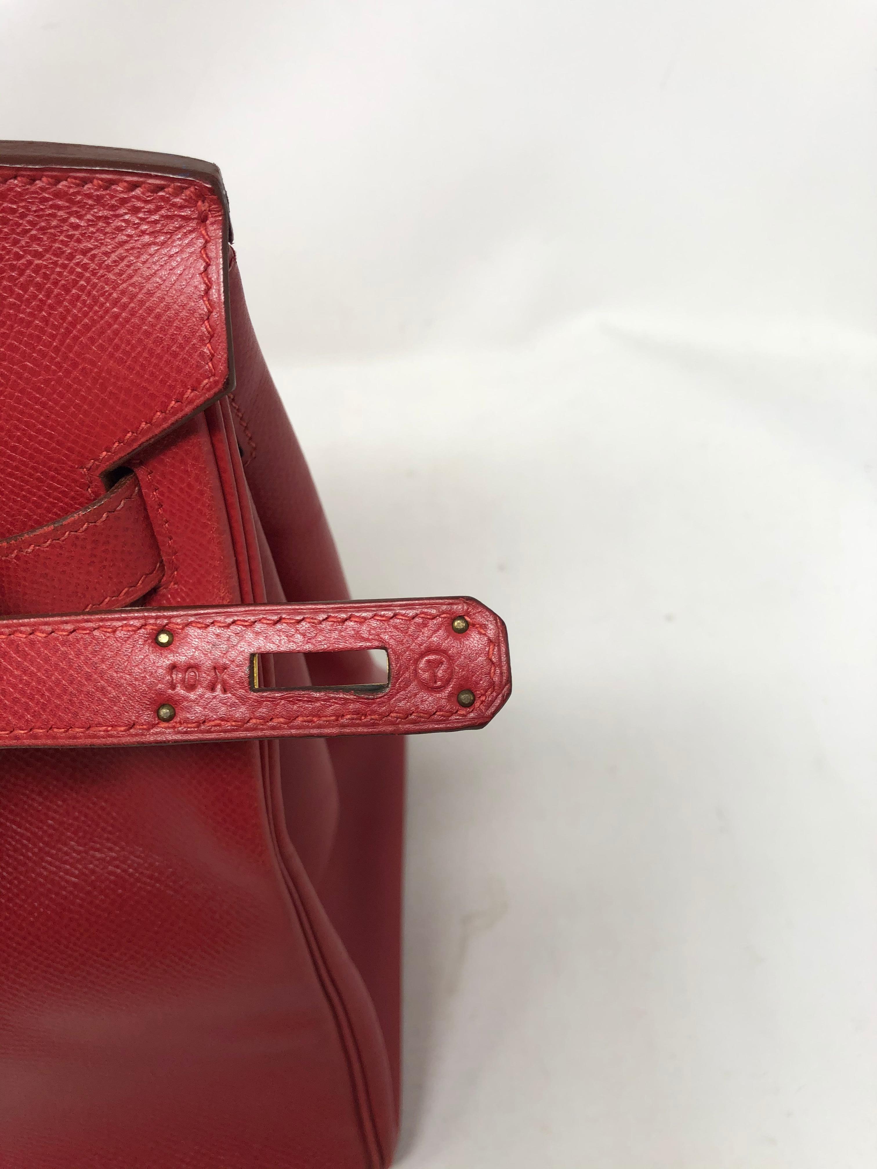 Hermes Red Birkin 30 Gold Hardware 3