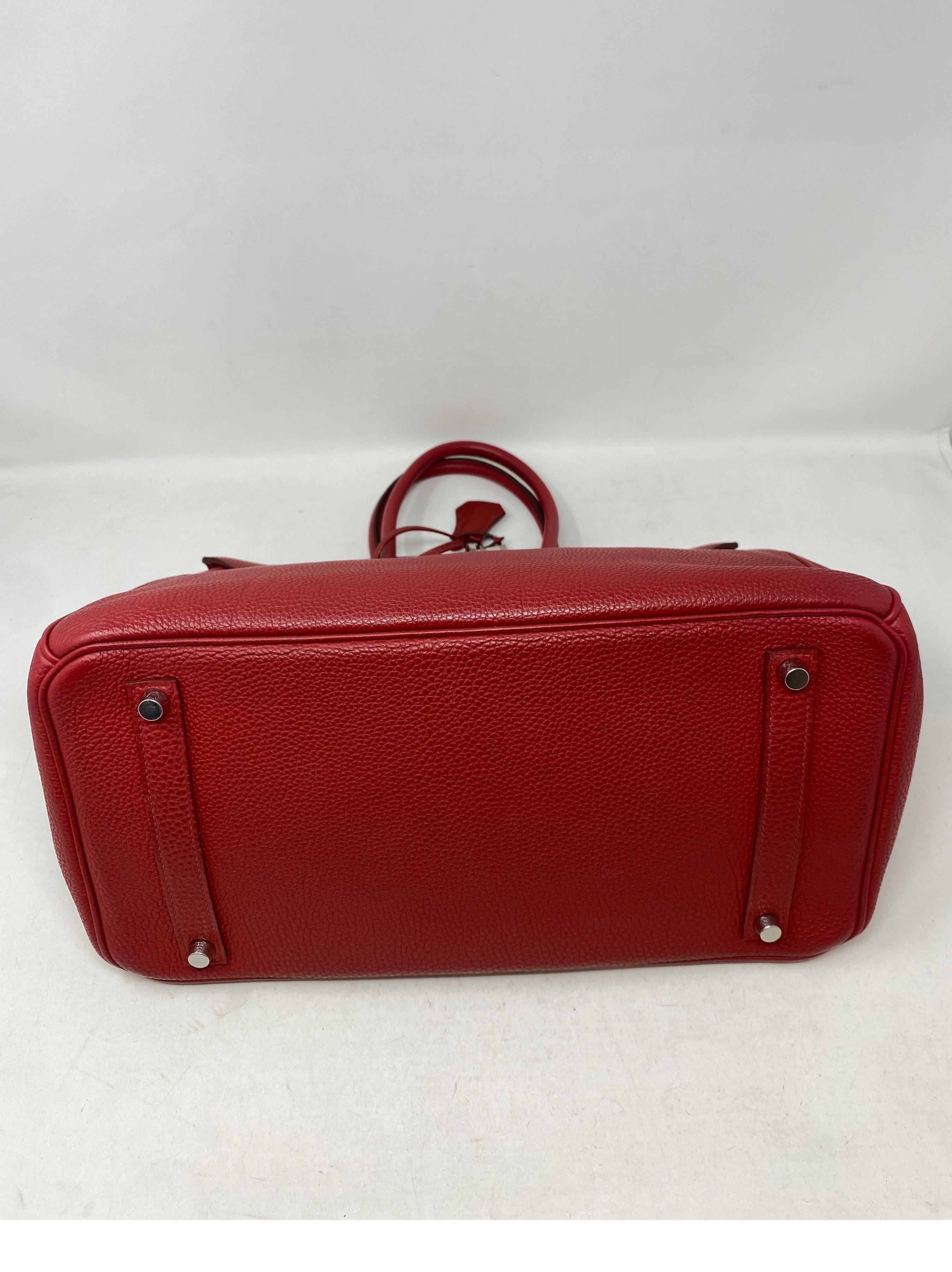 Hermes Red Birkin 35 Bag  4