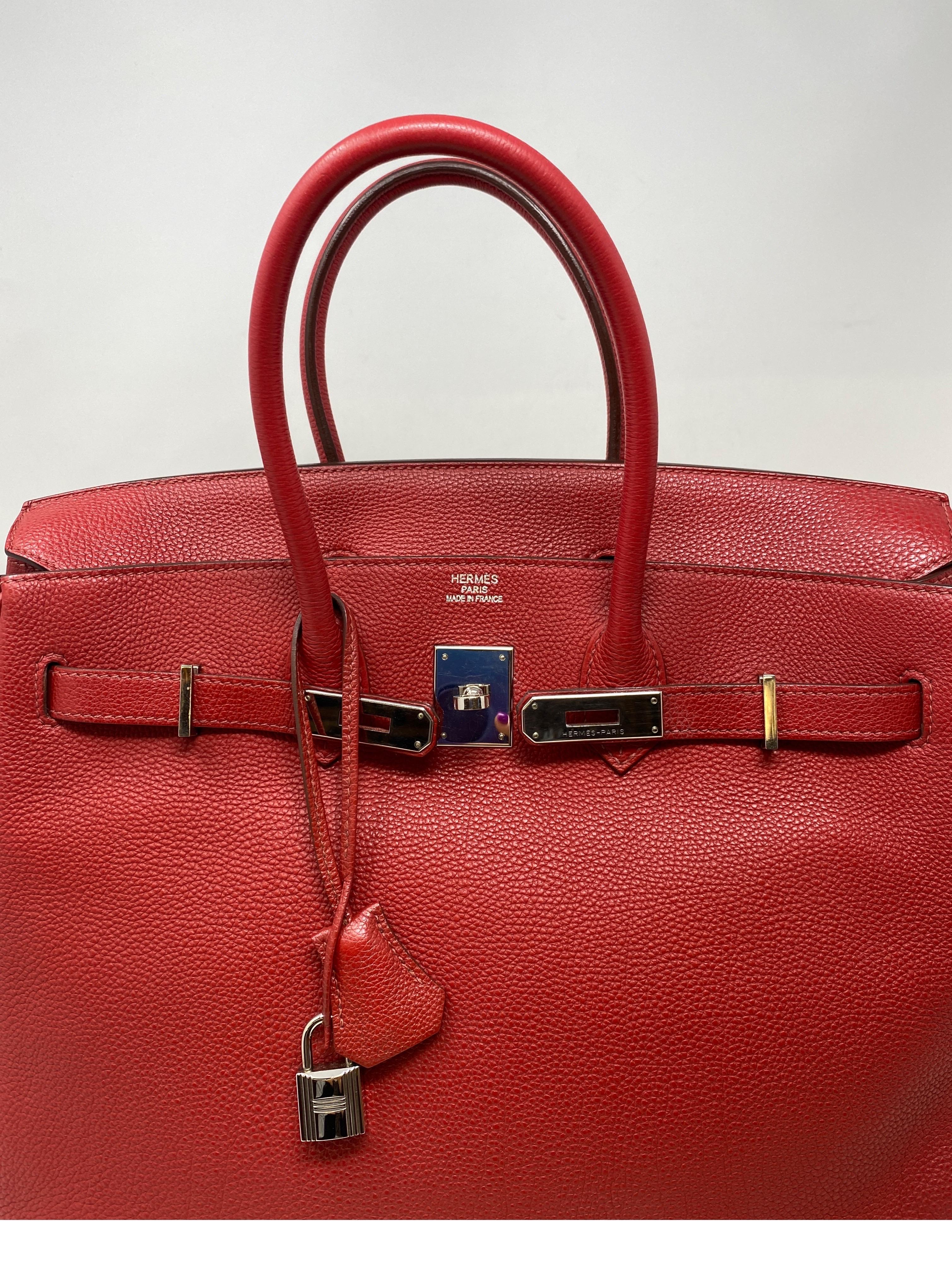 Hermes Red Birkin 35 Bag  8