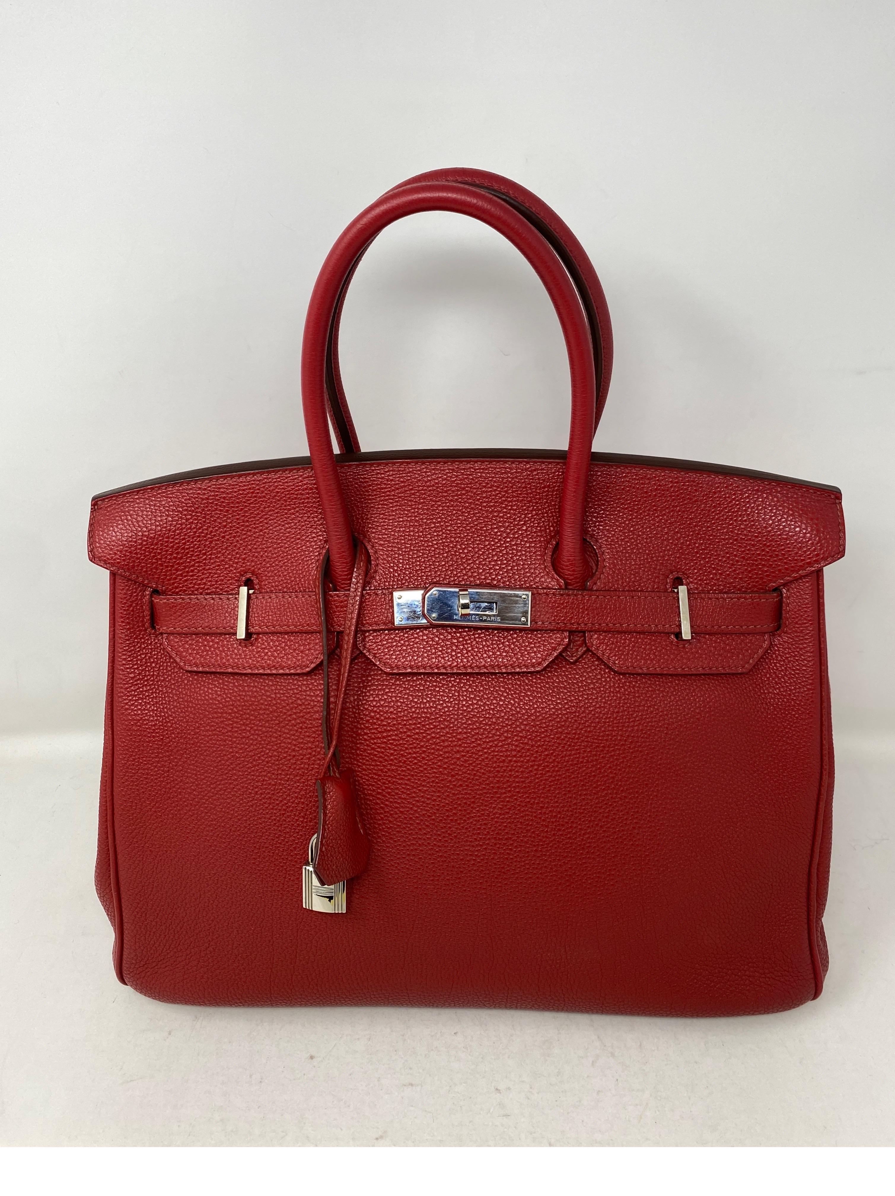 Hermes Red Birkin 35 Bag  12