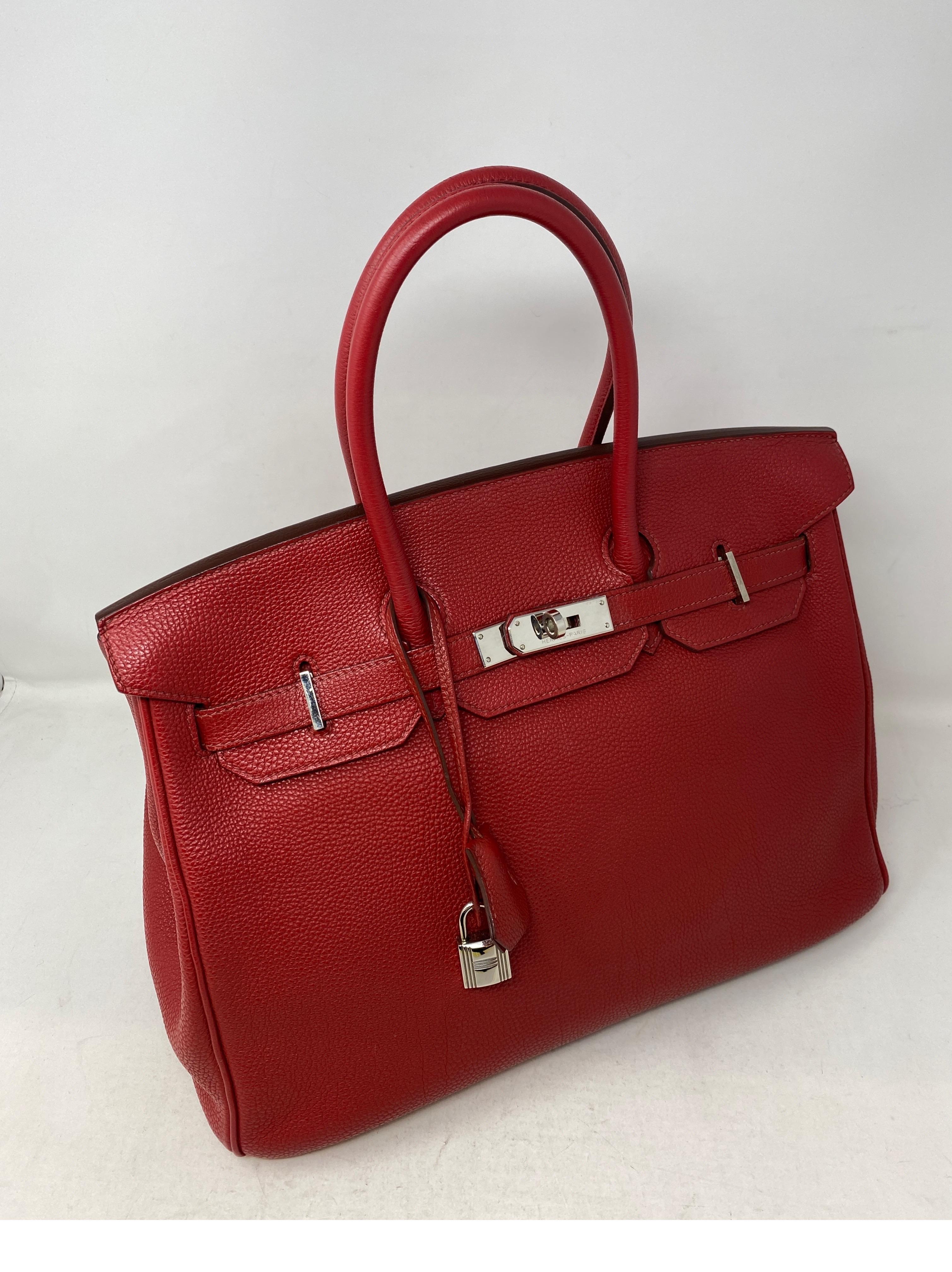 Hermes Red Birkin 35 Bag  14