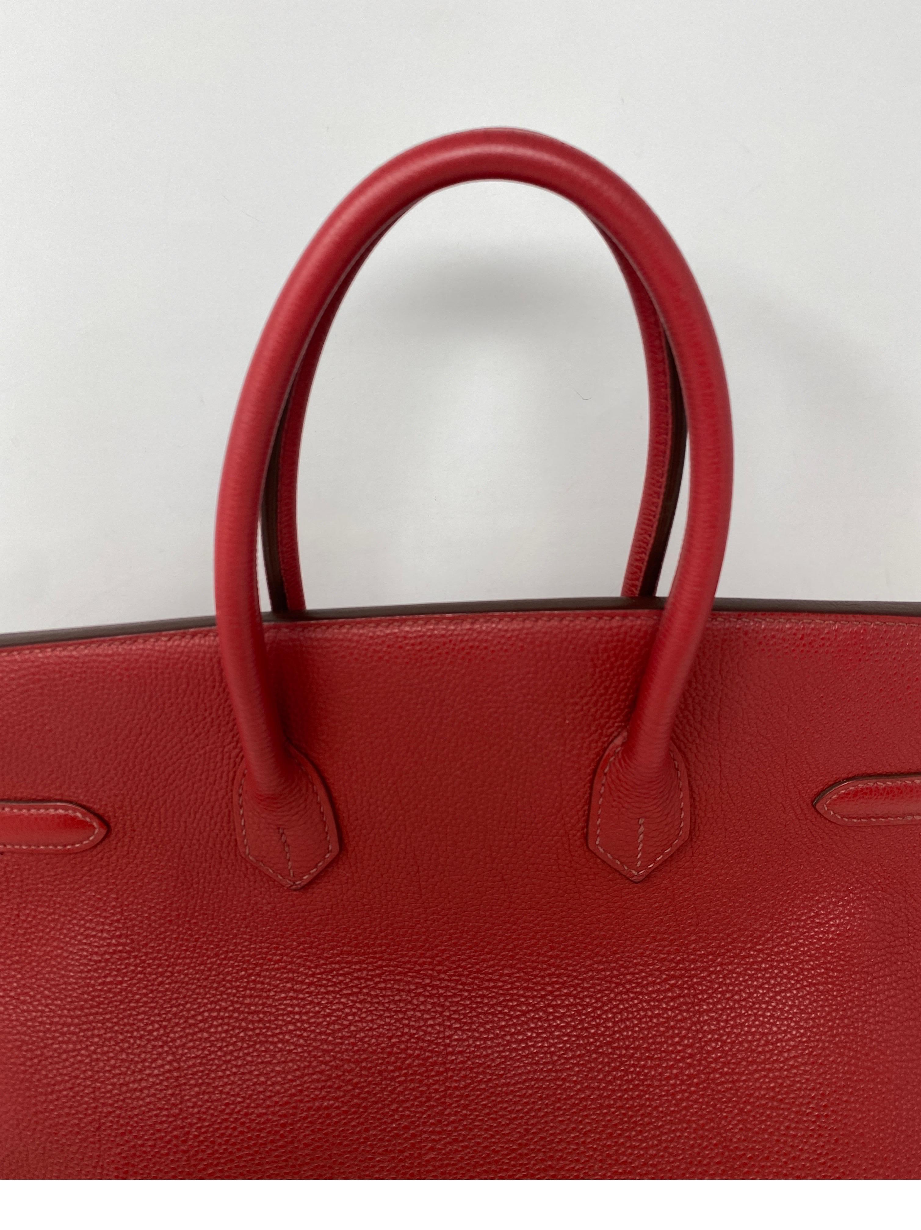 Women's or Men's Hermes Red Birkin 35 Bag 