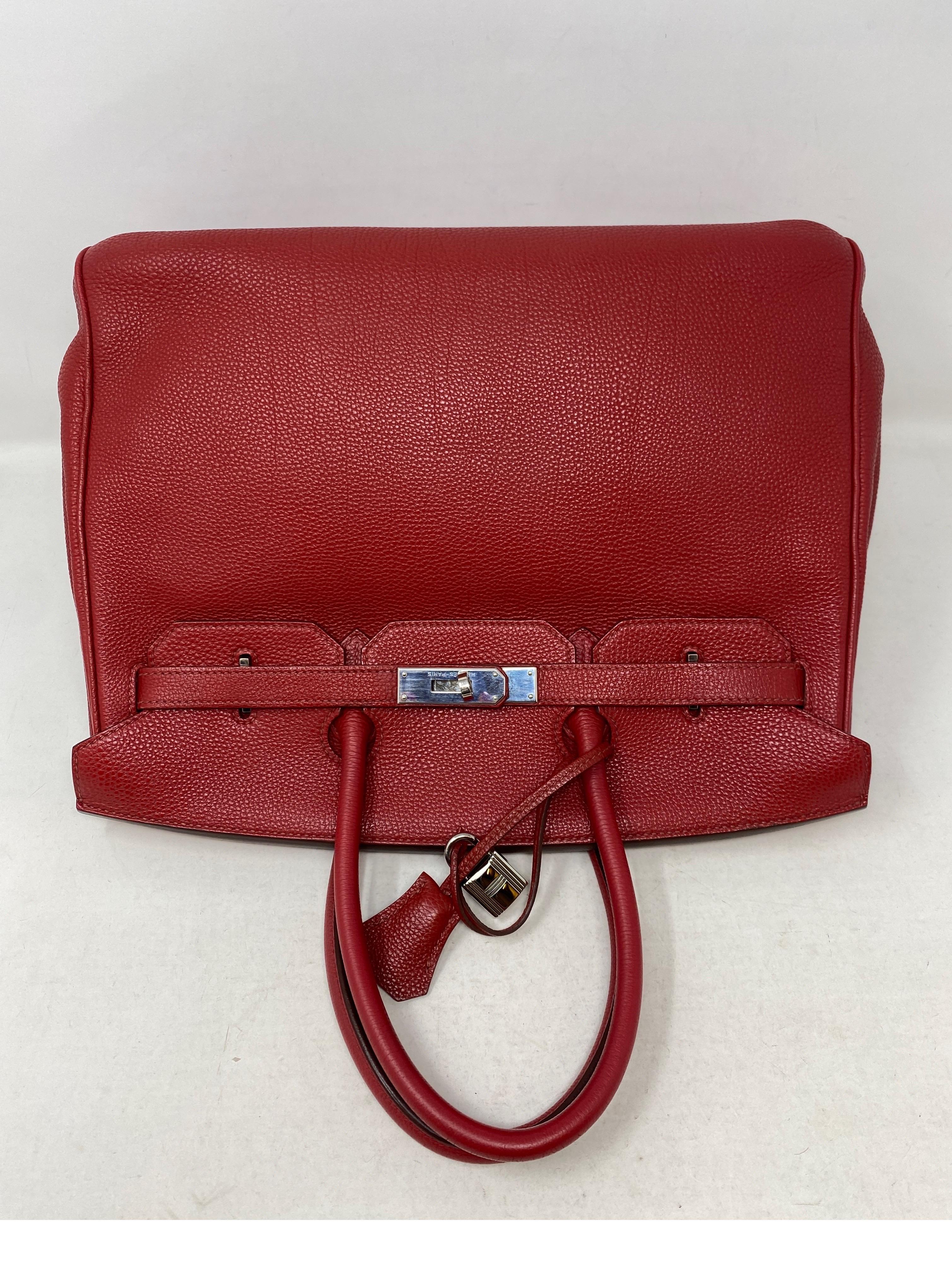 Hermes Red Birkin 35 Bag  1