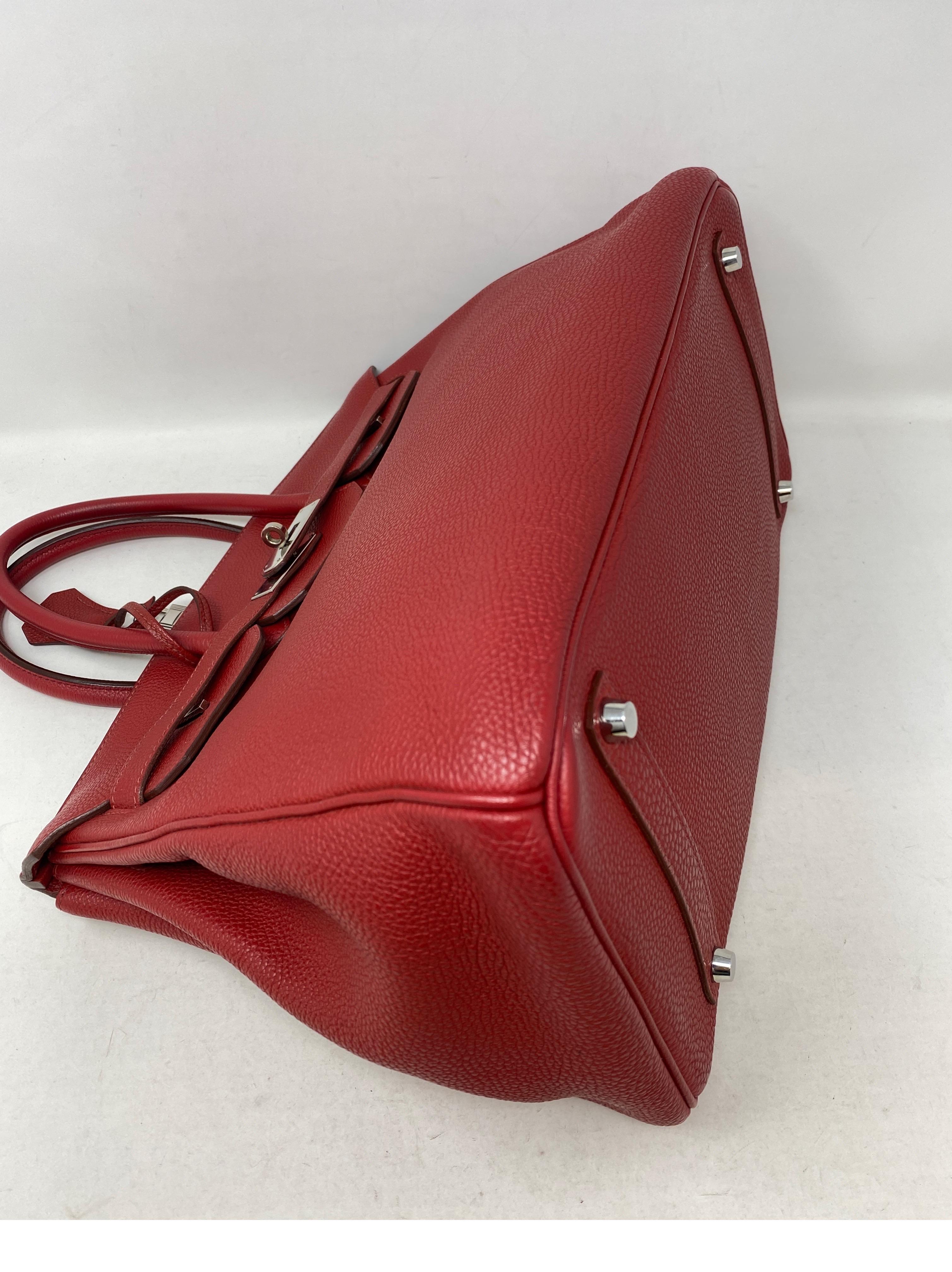 Hermes Red Birkin 35 Bag  2