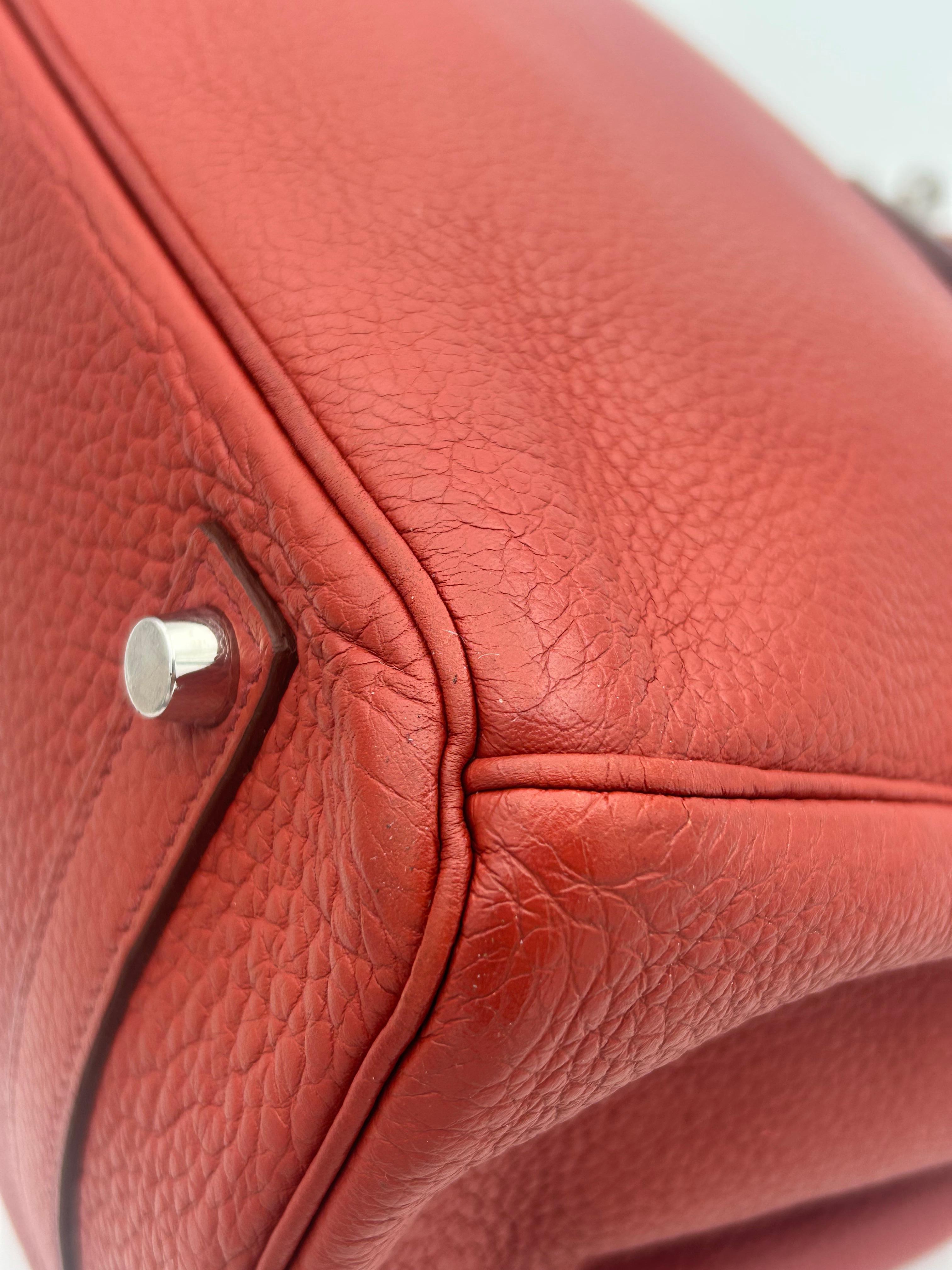 Hermès Red Birkin Bag 35 Togo Leather 2009 For Sale 5