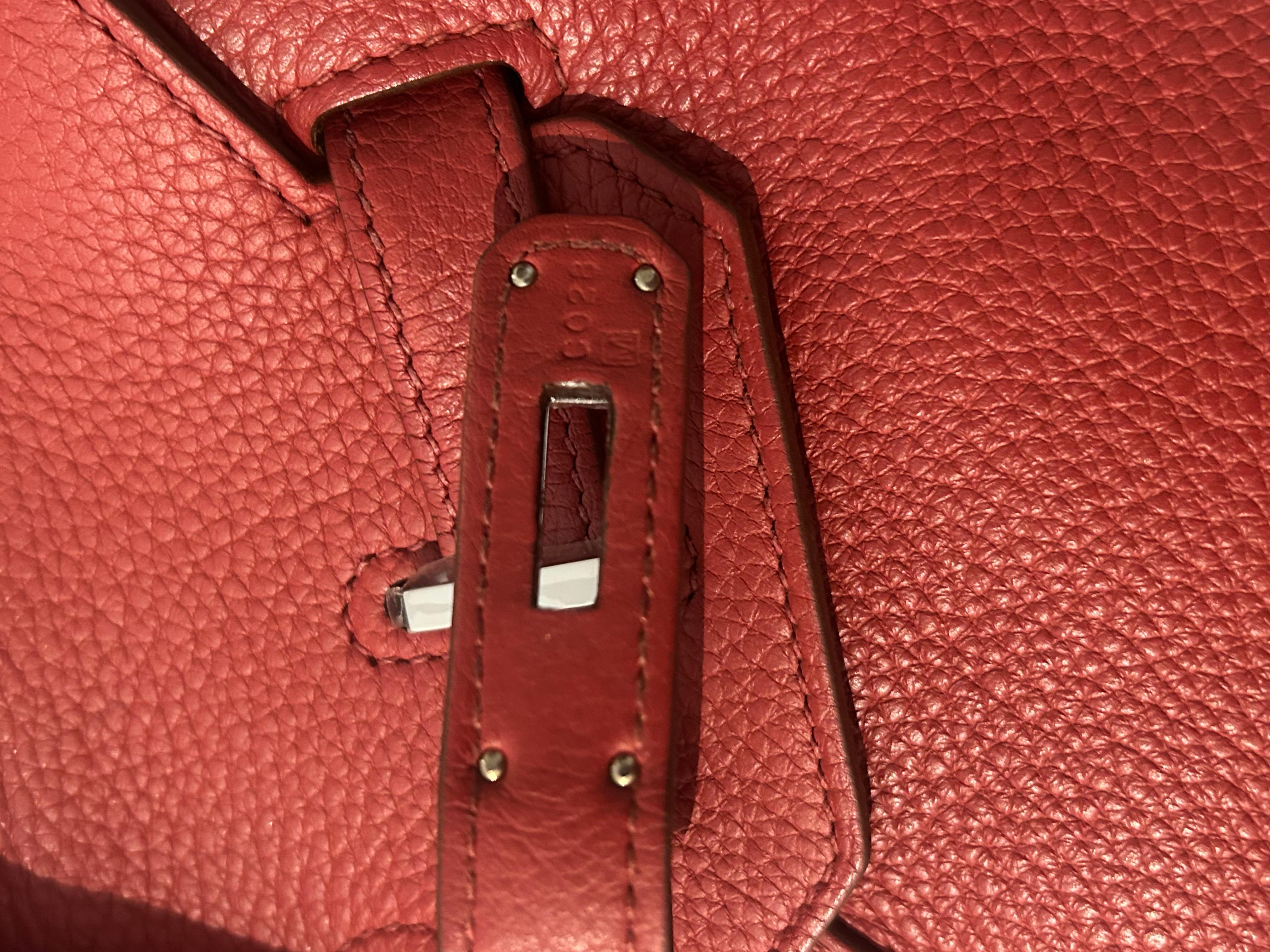Hermès Red Birkin Bag 35 Togo Leather 2009 For Sale 15