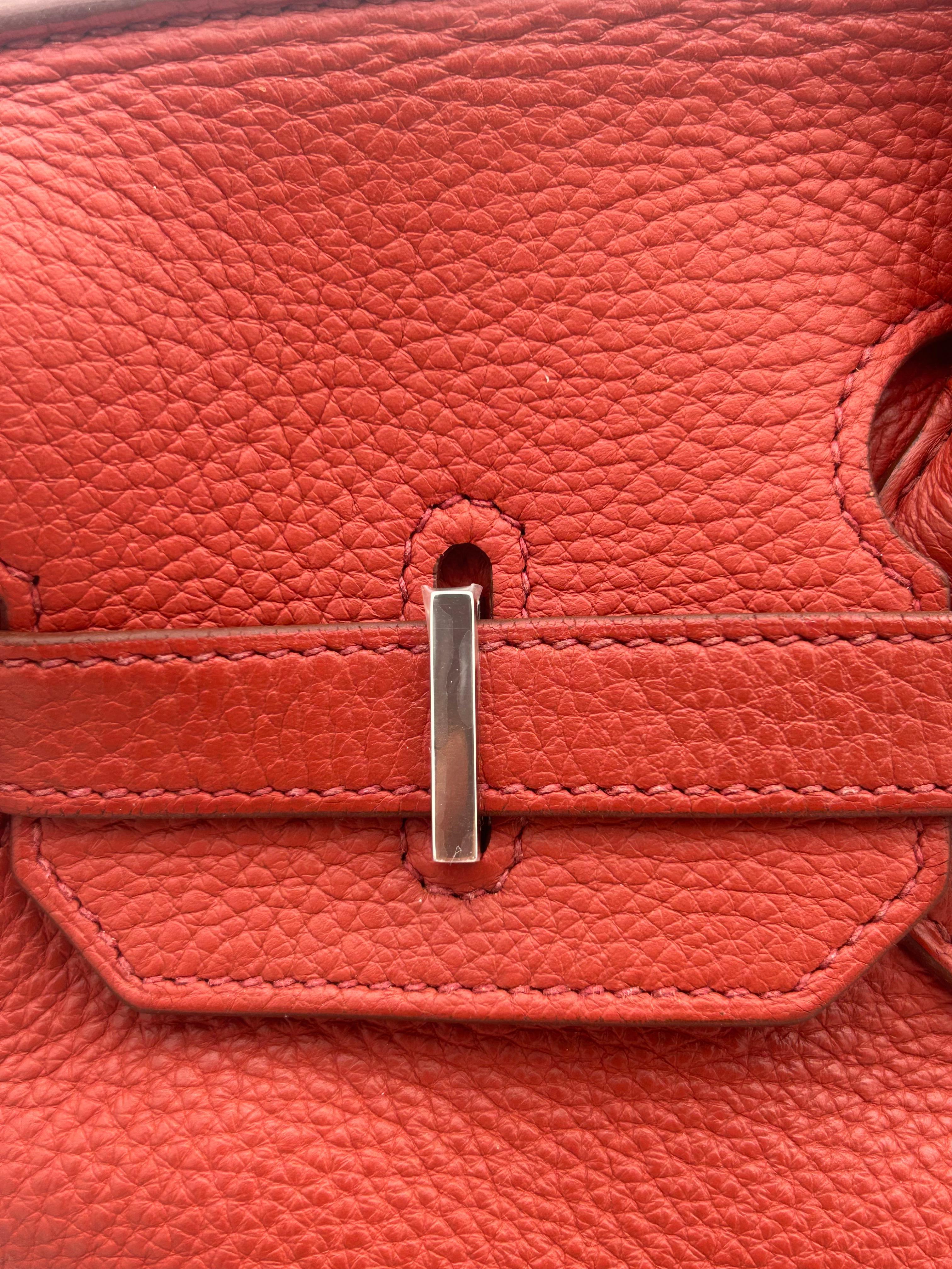 Hermès Red Birkin Bag 35 Togo Leather 2009 For Sale 1