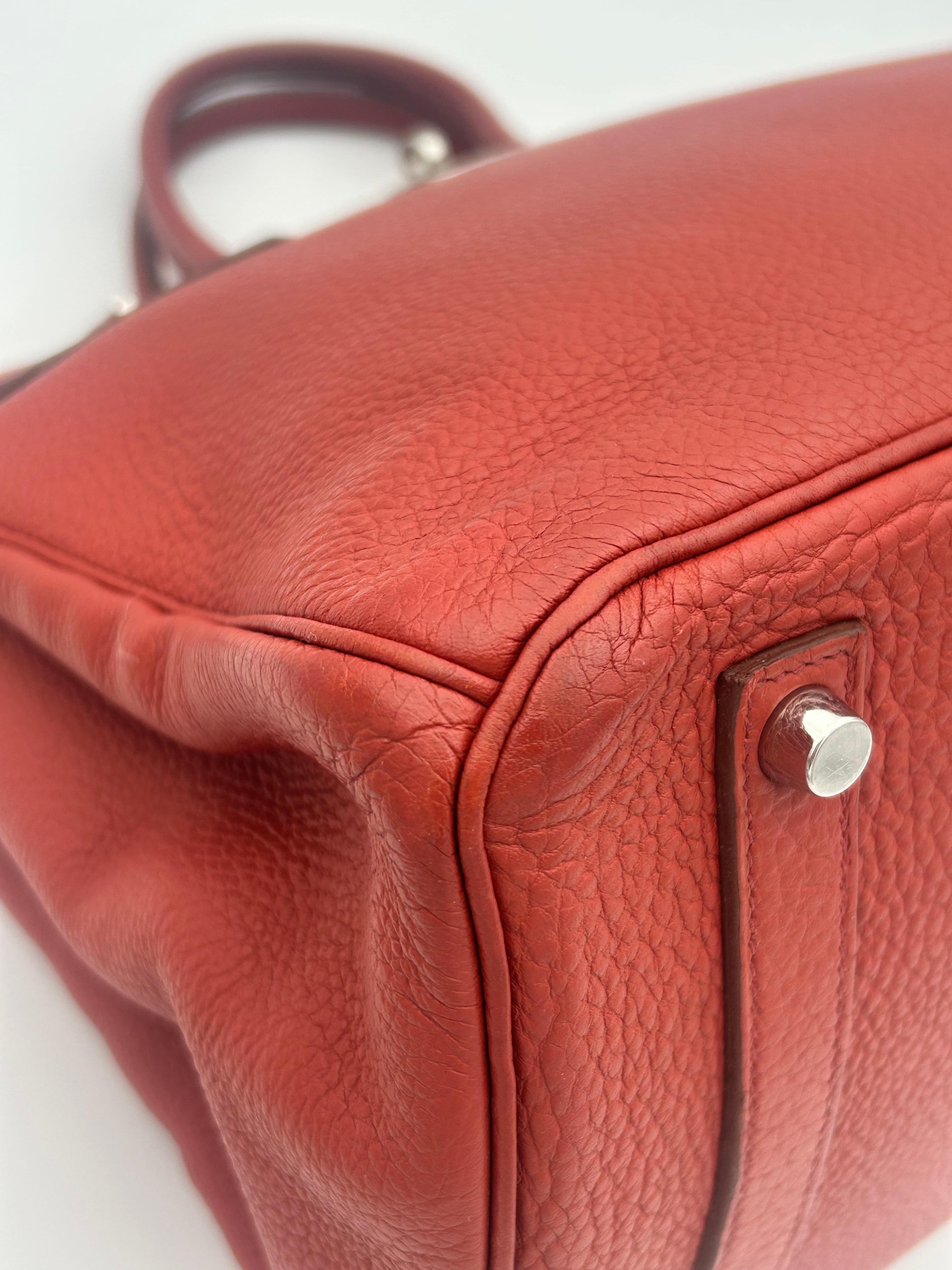Hermès Red Birkin Bag 35 Togo Leather 2009 For Sale 4