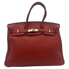 Hermès Red Birkin Bag 35 Togo Leather 2009