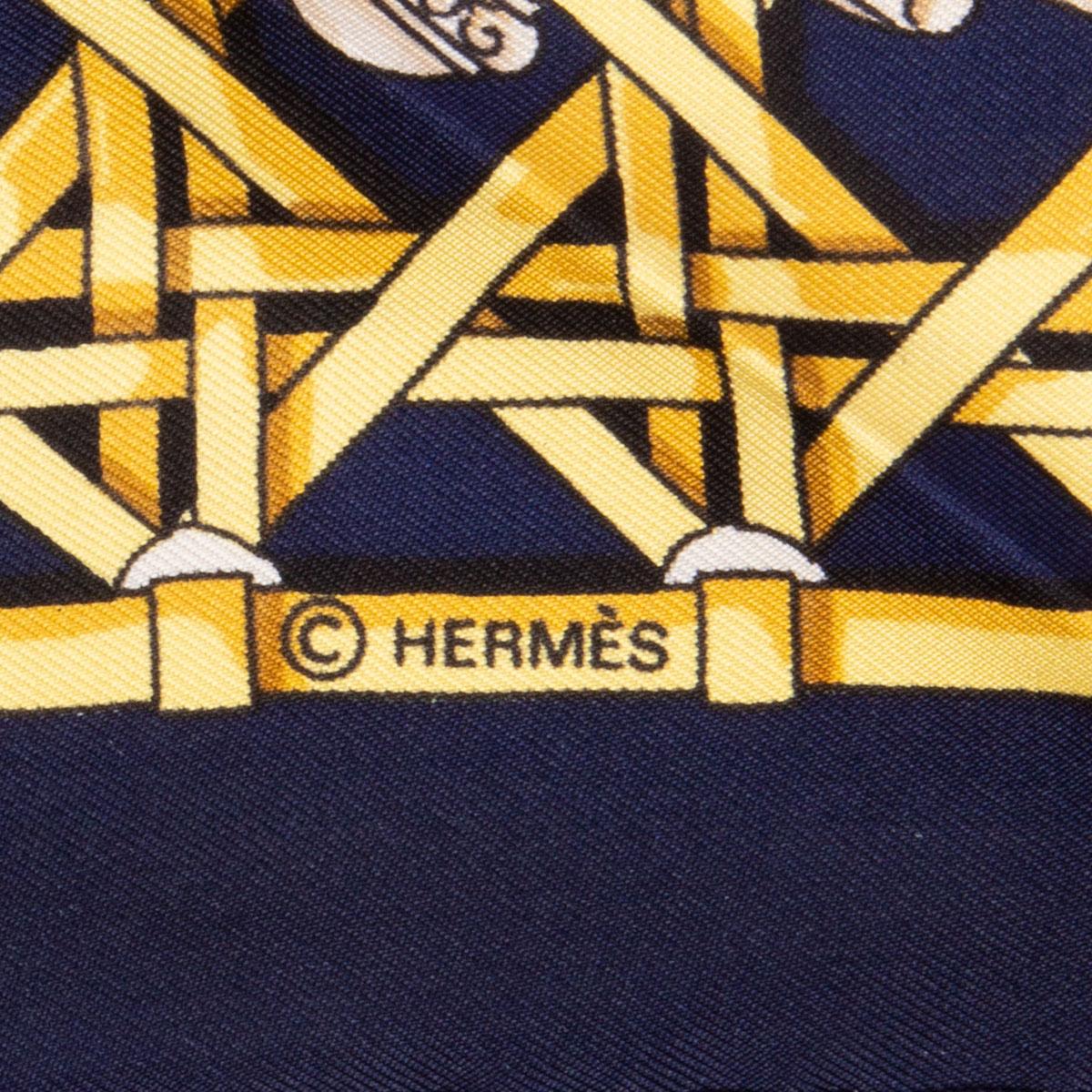 Hermes red & blue FEUX DE ROUTE 90 silk twill Scarf In Excellent Condition For Sale In Zürich, CH