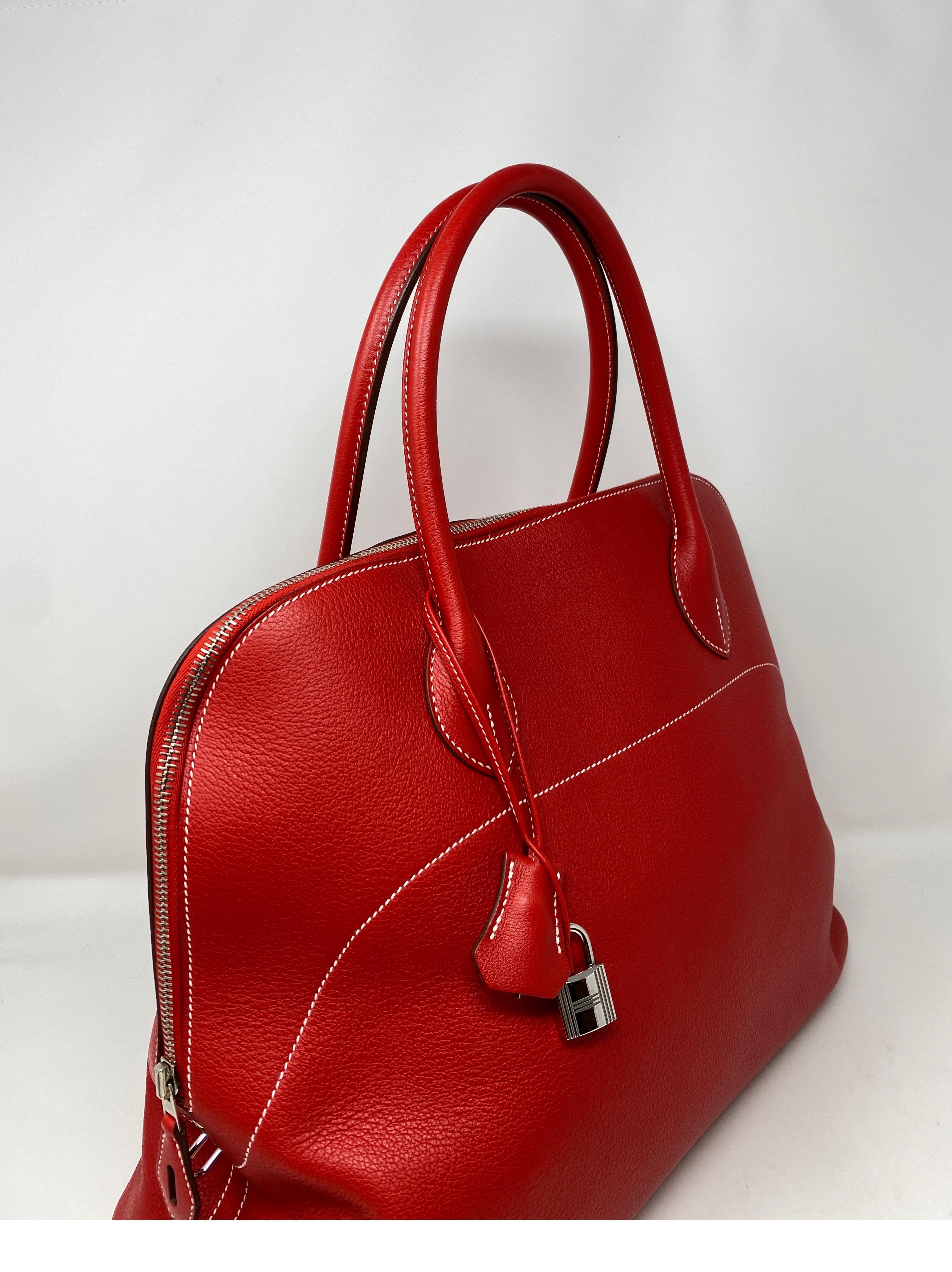 Hermes Red Boilde Bag In Excellent Condition In Athens, GA
