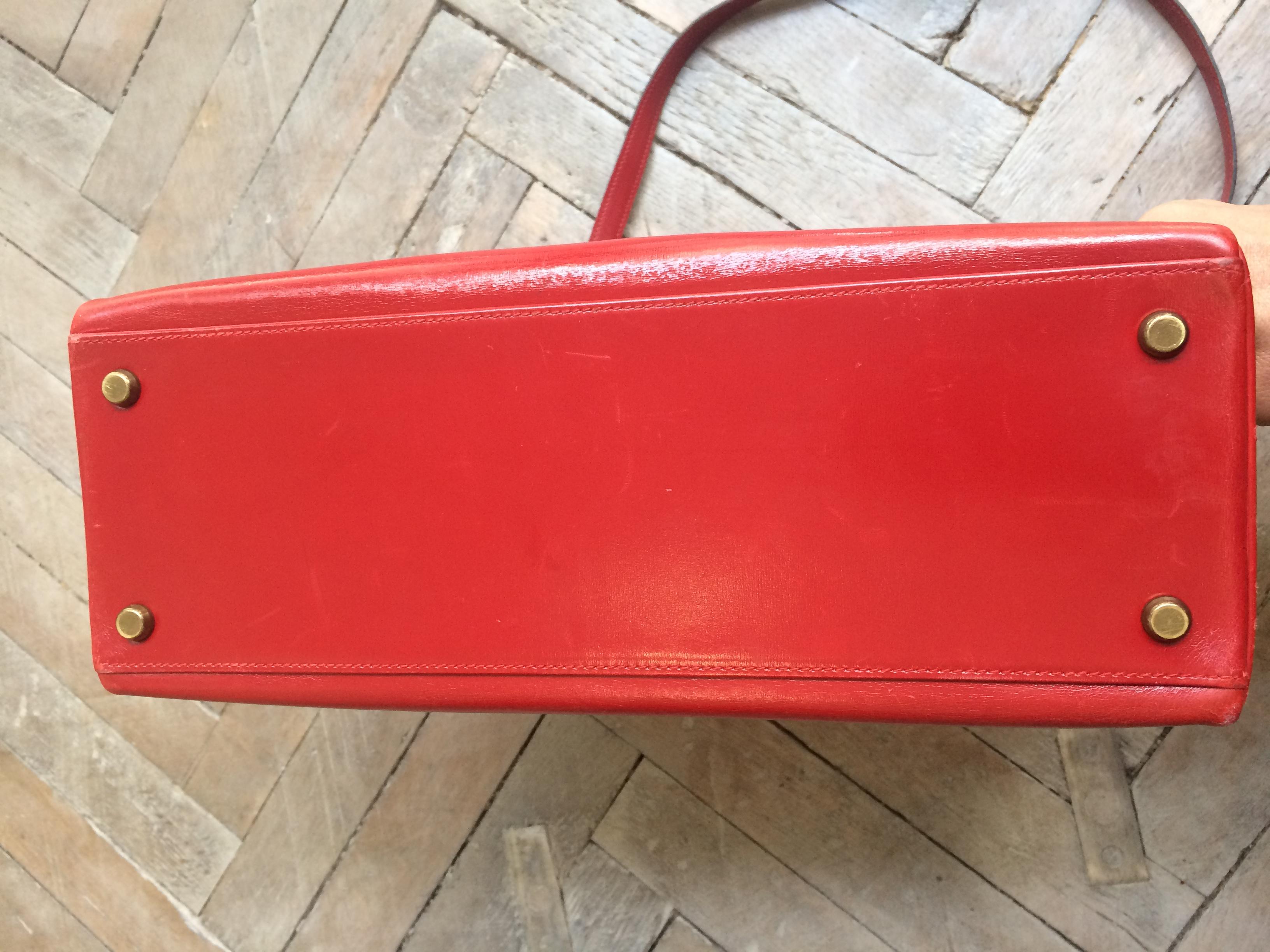 Hermes Red Box Calf Kelly 32cm Tote Bag 2