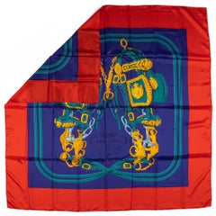 Hermès Red Brides de Gala 54" Silk Oversize Shawl