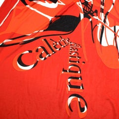 Hermes Red Caleche Elastique Remix Silk Scarf 90