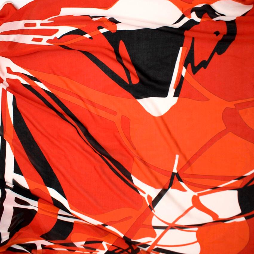 Women's Hermes Red Caleche Elastique Remix Silk Scarf 90