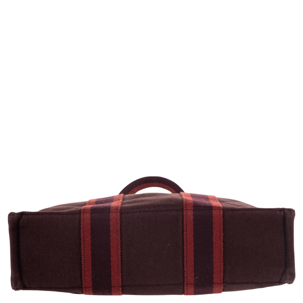 Hermes Red Canvas Fourre Tout Holdall PM Bag 4