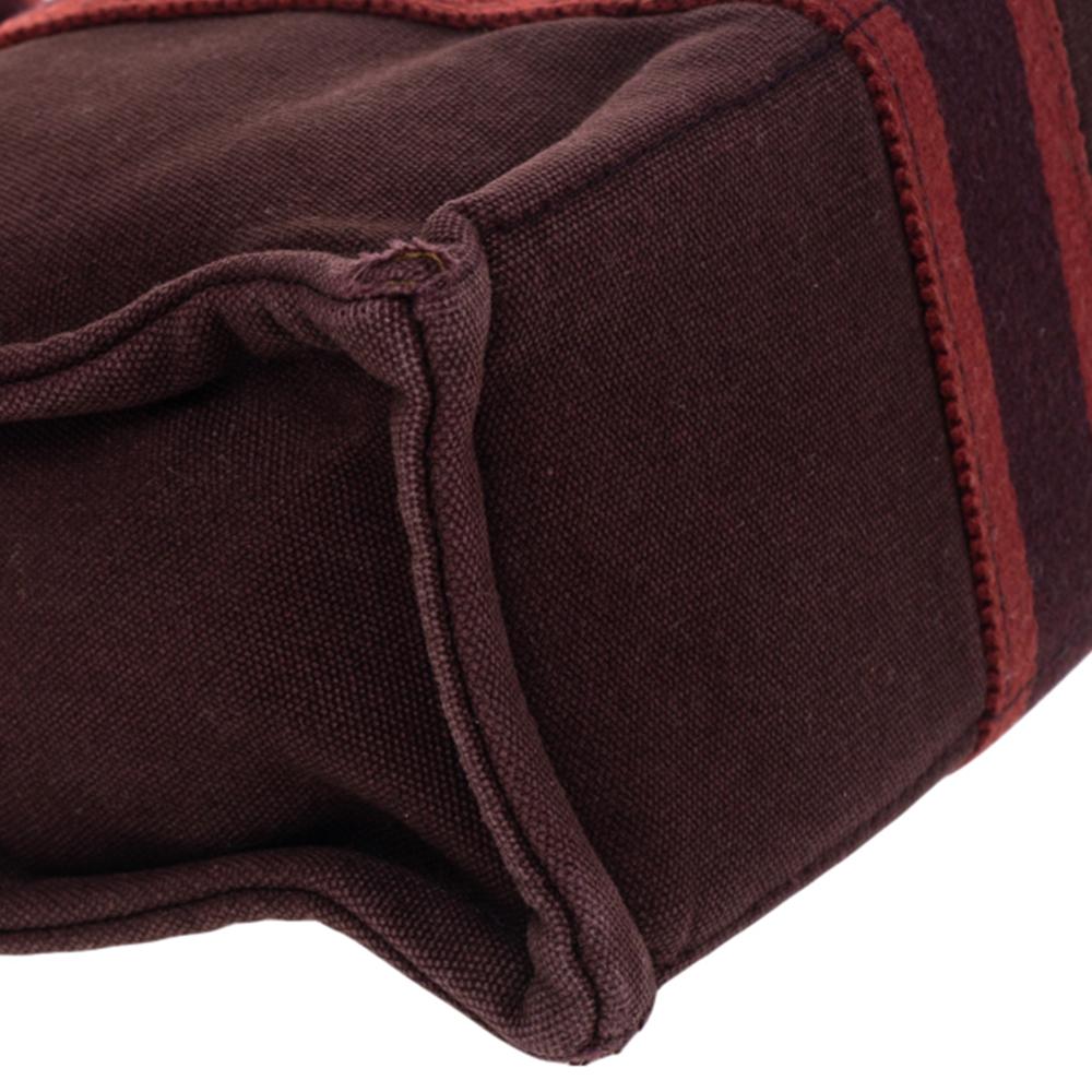 Black Hermes Red Canvas Fourre Tout Holdall PM Bag