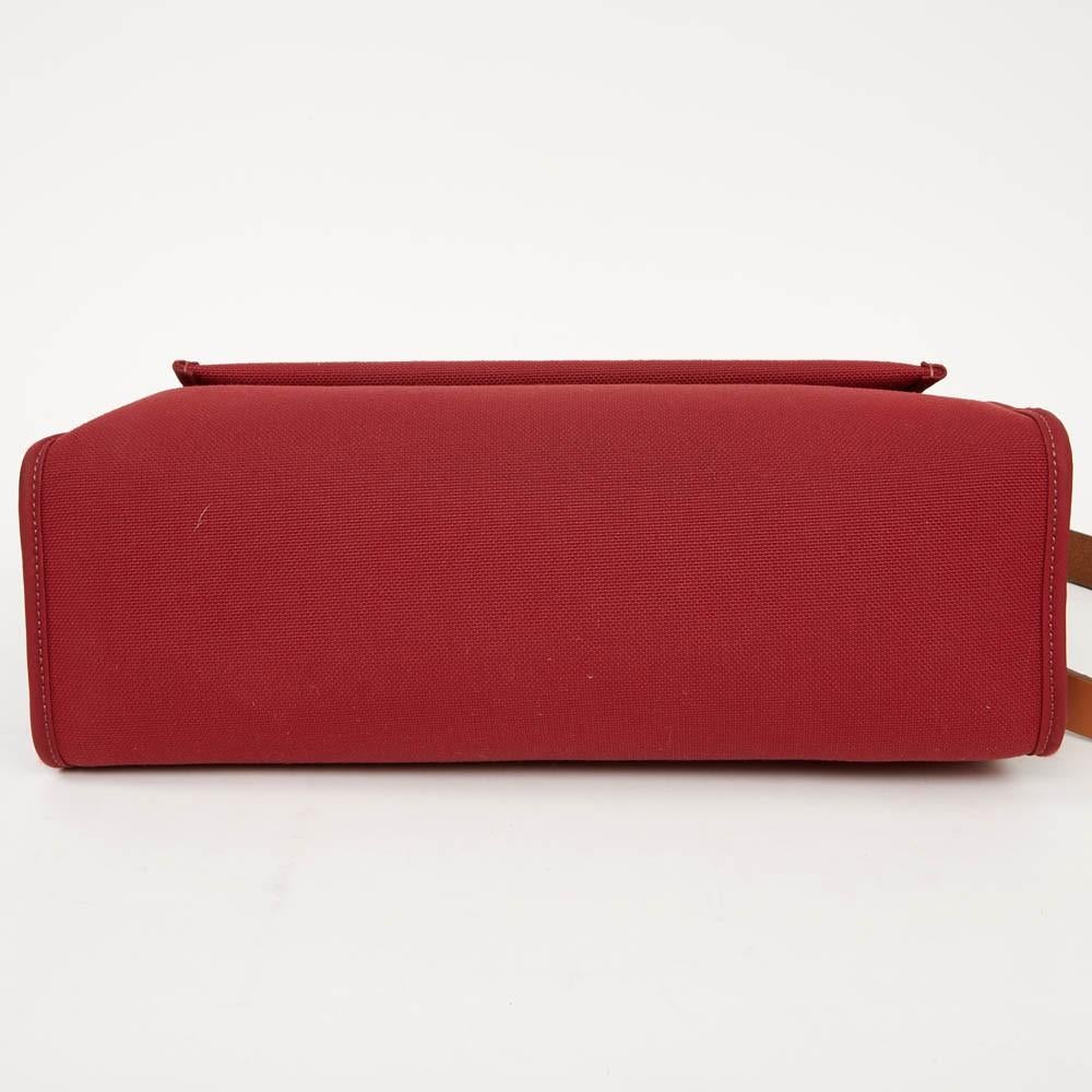 Hermes Red Canvas Herbag Bag  3