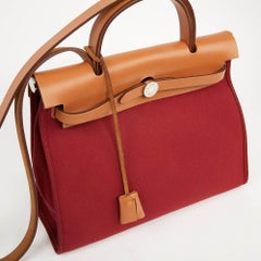 Hermes Red Canvas Herbag Bag