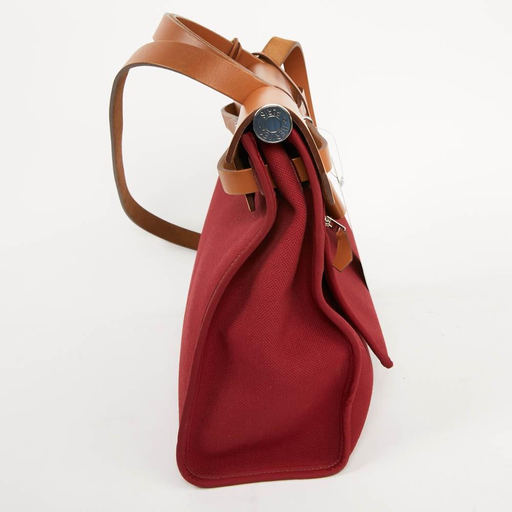Women's Hermes Red Canvas Herbag Bag 