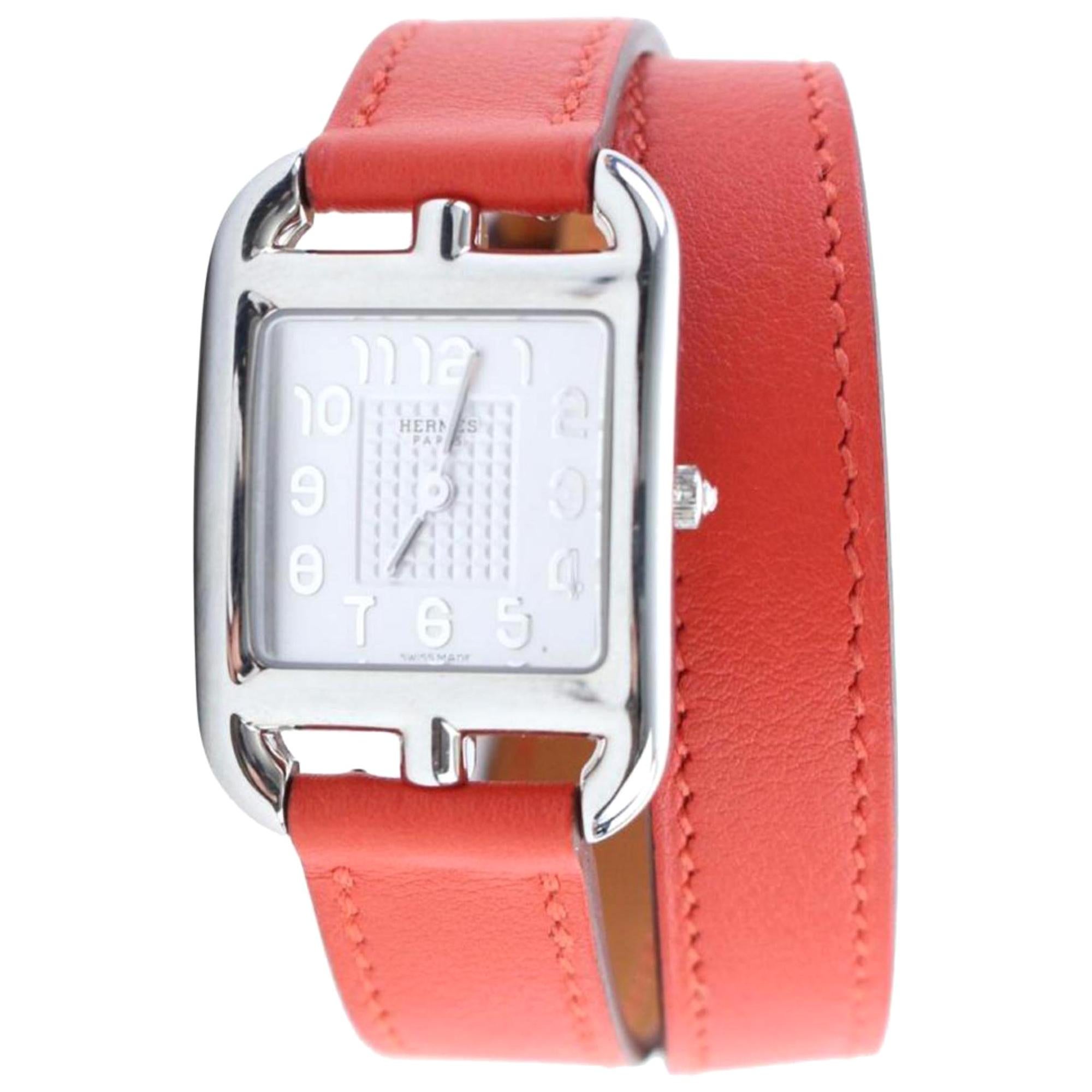 Hermès Red Cape Cod Wrap 9hr0207 Watch For Sale