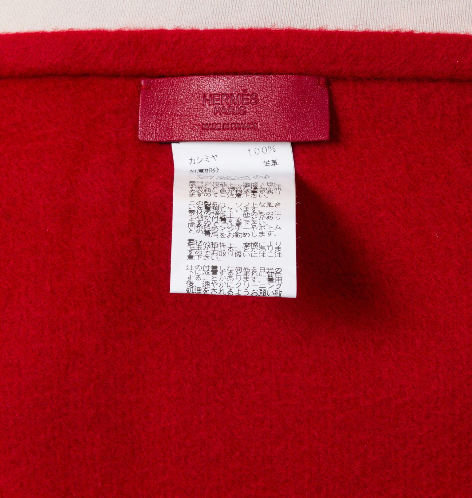 Hermès Red Cashmere/Leather Shawl BNIB 2