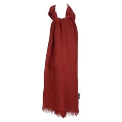 Hermes Red Cashmere Wool H Pattern Large Scarf Shawl