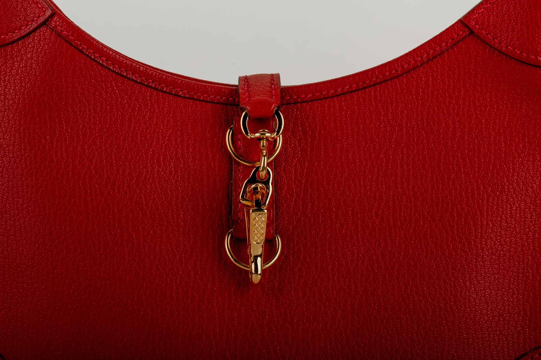 Women's Hermes Red Chevre Mini Trim Bag