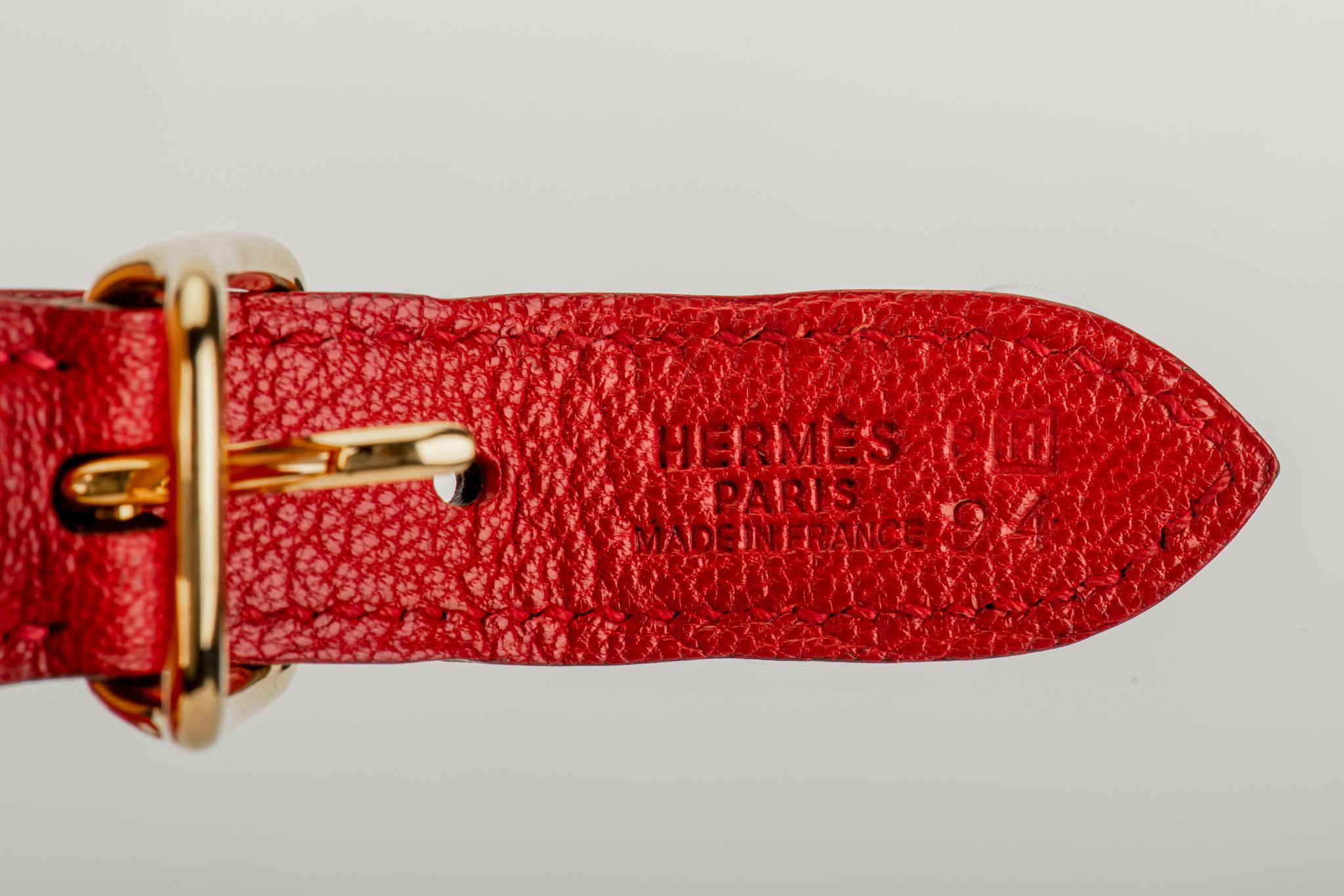 Hermes Red Chevre Mini Trim Bag 1