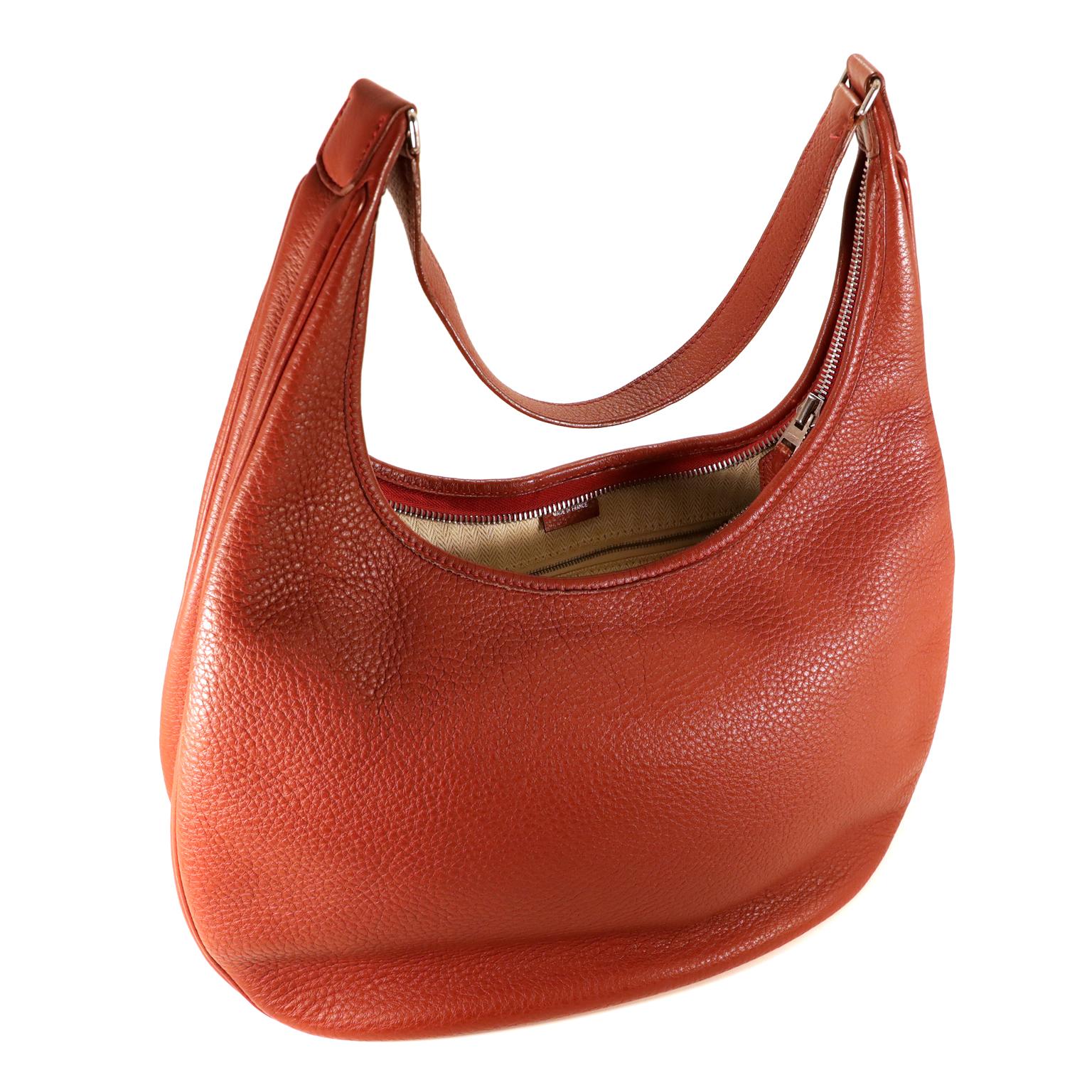 Hermès Rust Clemence Gao Hobo (Orange)