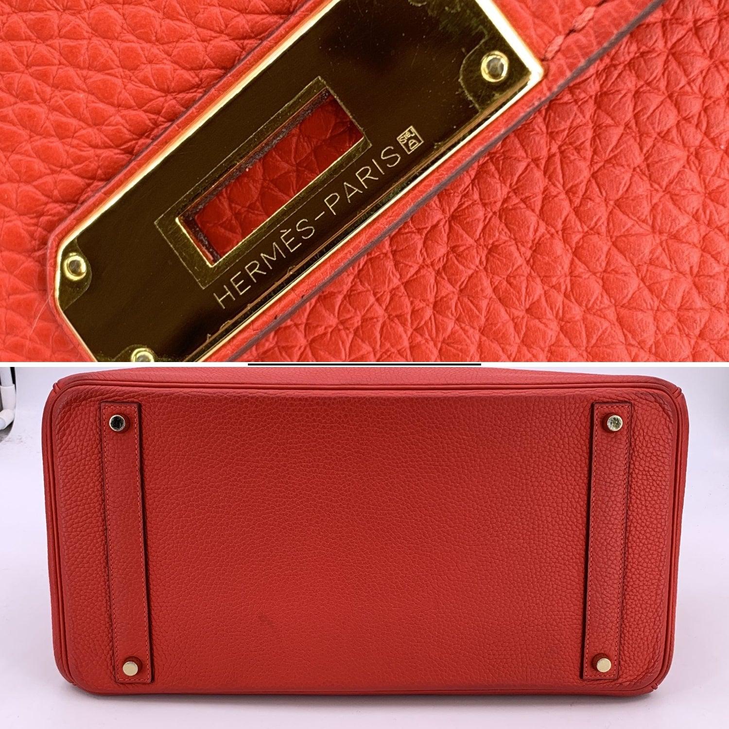 Hermes Red Clemence Leather Birkin 40 Bag Satchel Handbag For Sale 4