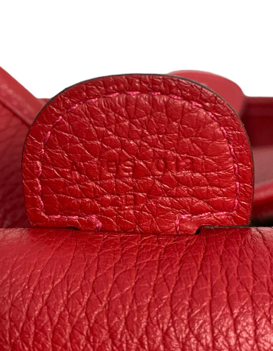 Hermes Red Clemence Leather Evelyne III GM Messenger Bag For Sale 4