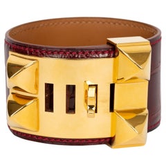 Collier de Chien Rouge Hermès en Alligator
