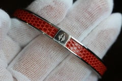 Hermès Red Coral Lizard H Logo Kawaii 07 Bangle 3hz1009 Bracelet
