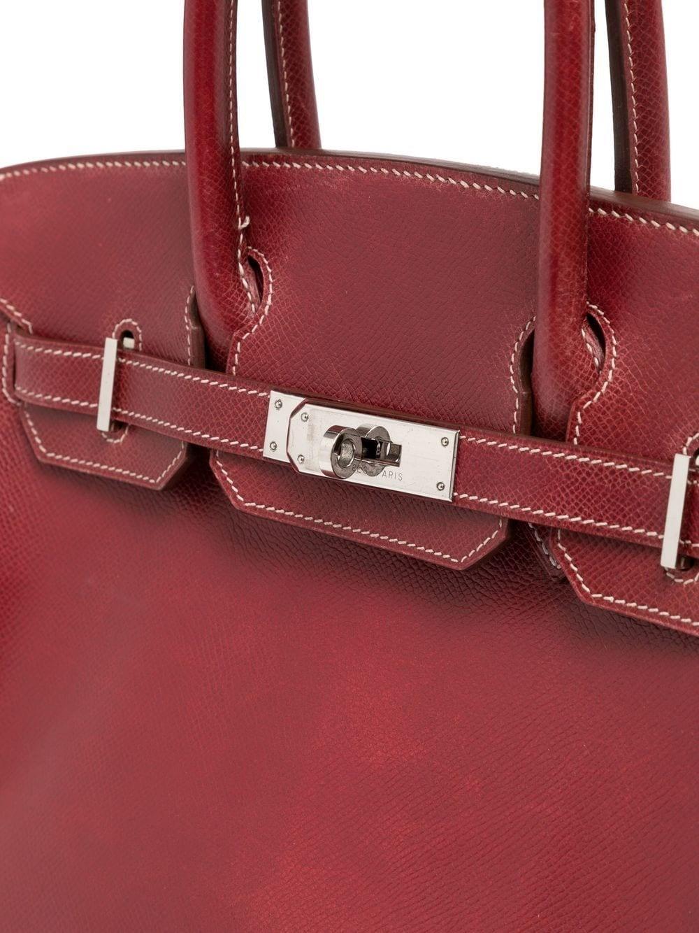Marron Hermès Birkin 30 en cuir rouge Courchevel en vente
