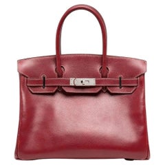 Hermès Red Courchevel Leather Birkin 30
