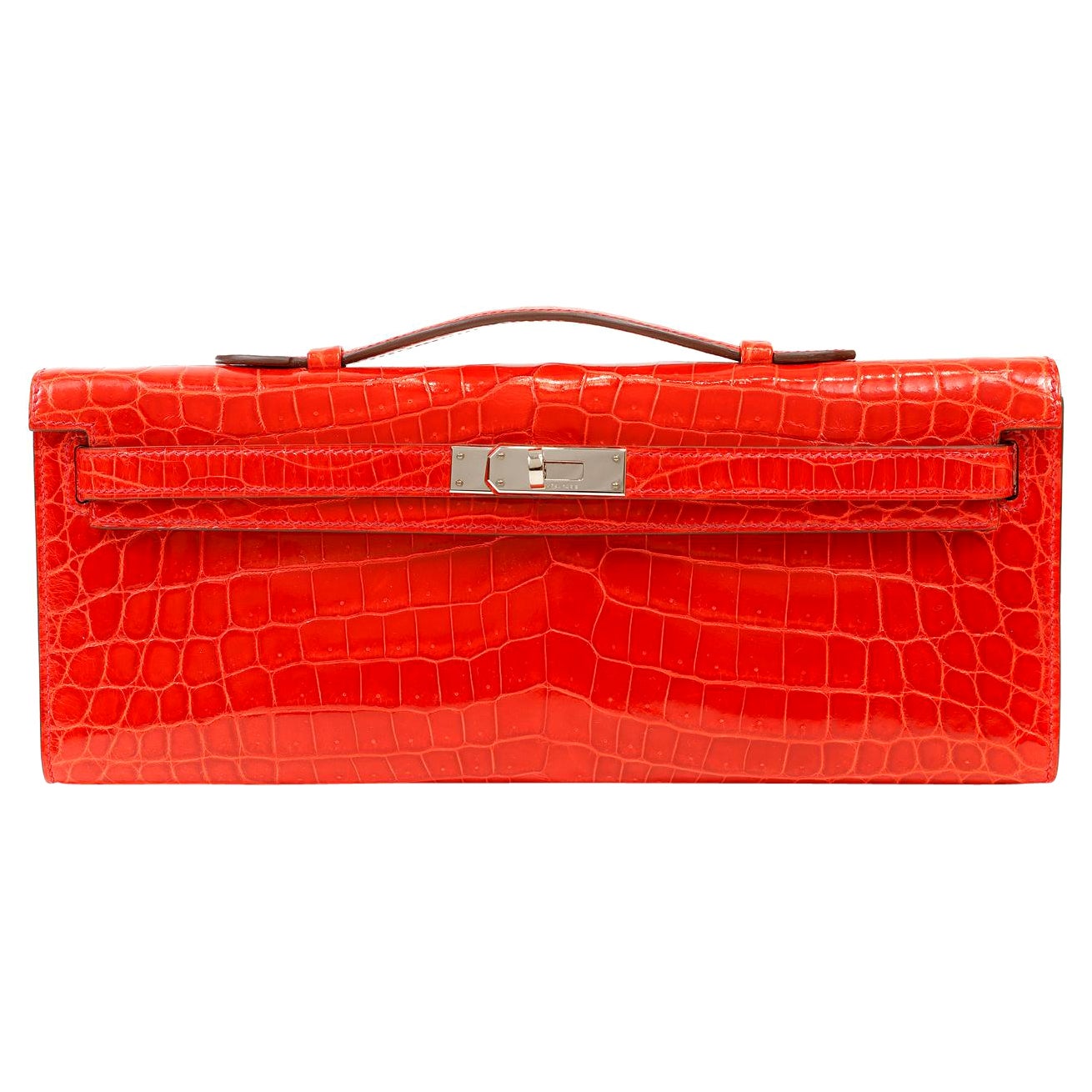 Hermès - Pochette Kelly en crocodile rouge