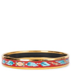 HERMES red enamel BRAZIL NARROW Bracelet GHW